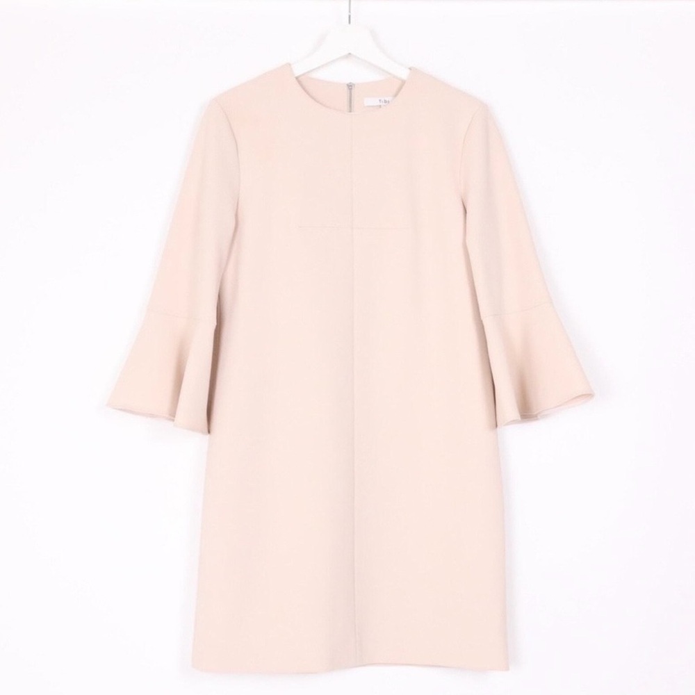 Tibi Bell Sleeve Shift Dress Neutral Size 6 | Work to Cocktail